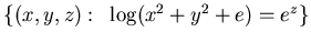 $\{ (x,y,z):~ 2x^4+3y^3 -4z^2=-4\}$