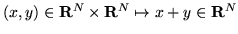 $(x, y)\in {\bf R}^N\times {\bf R}^N \mapsto x+y\in {\bf R}^N$