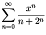 $\displaystyle{
\sum_{n=0}^{\infty} \frac{x^n}{n+2^n}}$