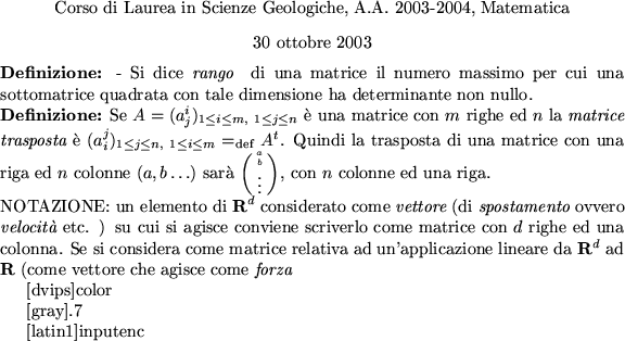 $A=(a^i_j)_{1\le i\le m, ~1\le j\le n}$