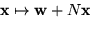 \begin{displaymath}\left(
\left.{
1\atop {
\overline{{\bf w}\phantom{N}}\!\!\!
}...
...top {\bf x}}\right)
~=~\left({1\atop {\bf w}+ N{\bf x}}\right) \end{displaymath}